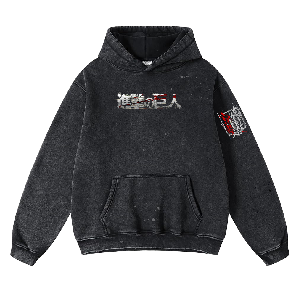 Attack on Titan Anime Evil Eren Vintage Oversized Hoodie
