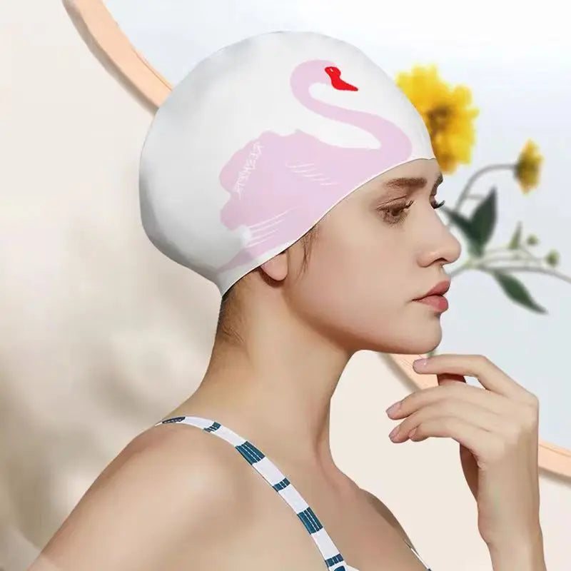 Swimming Cap Silicone Waterproof Swim Cap for Women Adult High Elastic Swimming Cap